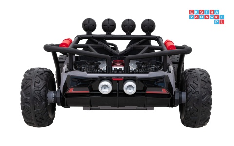 [JS3168] Buggy Racing 5 na akumulator 2x200W 24V/7Ah Pilot Audio LED Wolny Start - szary