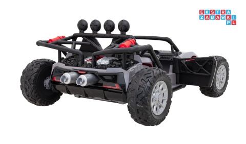 [JS3168] Buggy Racing 5 na akumulator 2x200W 24V/7Ah Pilot Audio LED Wolny Start - szary