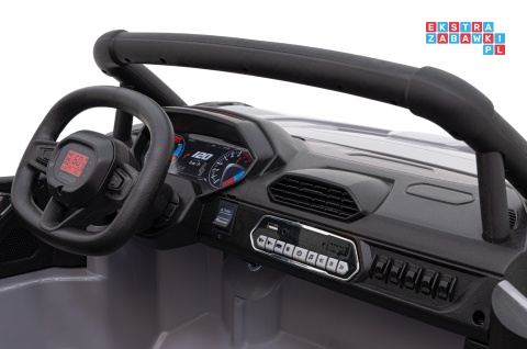 [JS3168] Buggy Racing 5 na akumulator 2x200W 24V/7Ah Pilot Audio LED Wolny Start - szary