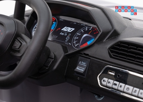 [JS3168] Buggy Racing 5 na akumulator 2x200W 24V/7Ah Pilot Audio LED Wolny Start - szary