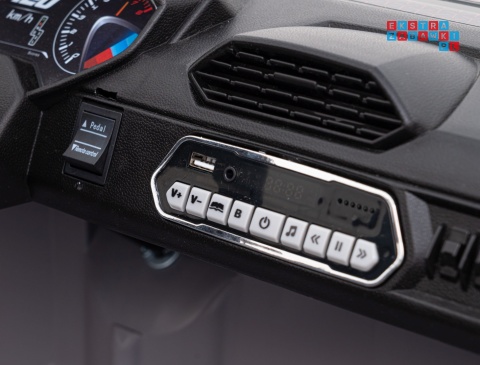 [JS3168] Buggy Racing 5 na akumulator 2x200W 24V/7Ah Pilot Audio LED Wolny Start - szary