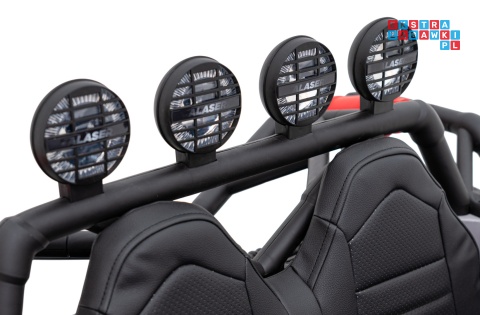 [JS3168] Buggy Racing 5 na akumulator 2x200W 24V/7Ah Pilot Audio LED Wolny Start - szary