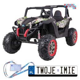 [XMX-603-MP4] Buggy SuperStar na akumulator 4x45W 24V/7Ah MP4 Pilot Bagażnik LED - moro