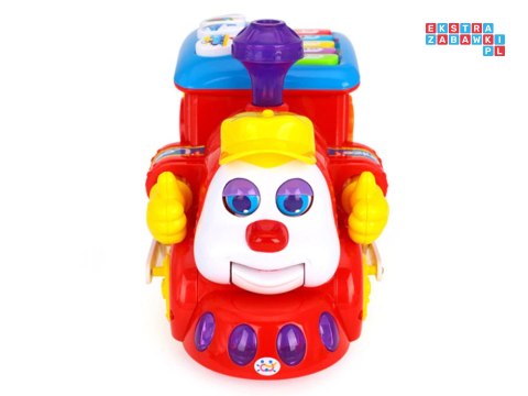 Interaktywna LOKOMOTYWA Sorter + kolorowe klocki Muzyka + światło ZA0104