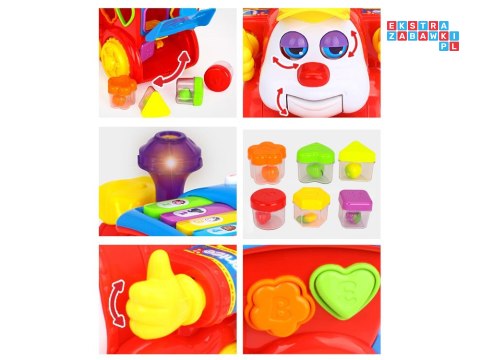 Interaktywna LOKOMOTYWA Sorter + kolorowe klocki Muzyka + światło ZA0104