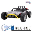 [JS3168] Buggy Racing 5 na akumulator 2x200W 24V/7Ah Pilot Audio LED Wolny Start - szary
