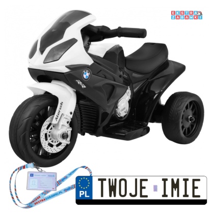 Czarny Motor BMW S1000 RR Mini trójkołowy na akumulator - 6V/4Ah, Dźwięki, LED - [JT5188]