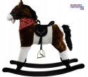 Koń na biegunach duży konik bujany 74 cm dla dzieci dźwięki - ciemny brąz