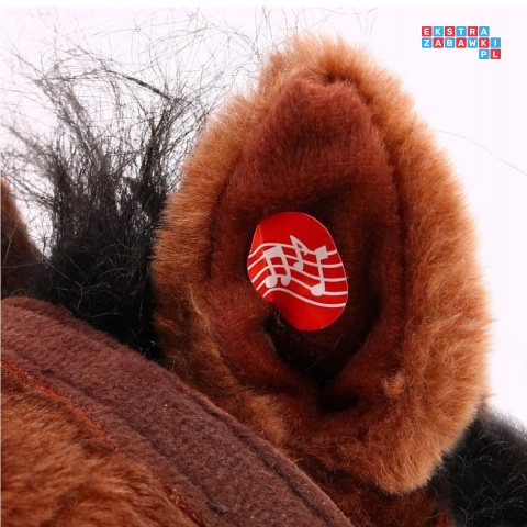 Koń na biegunach duży konik bujany 74 cm dla dzieci dźwięki - ciemny brąz