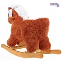 Koń na biegunach miękki fotelik konik bujany 12M+ - mały jasny brąz