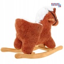 Koń na biegunach miękki fotelik konik bujany 12M+ - mały jasny brąz