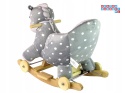 Koń na biegunach miękki fotelik konik bujany 12M+ - mały szary
