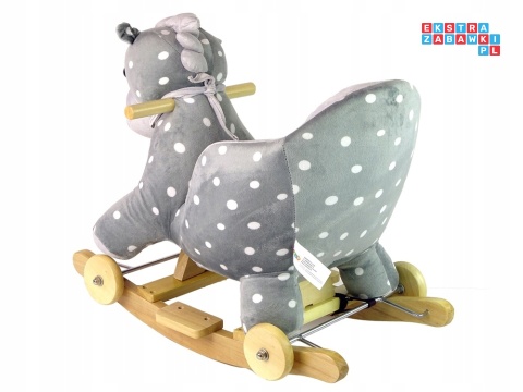 Koń na biegunach miękki fotelik konik bujany 12M+ - mały szary