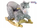 Koń na biegunach miękki fotelik konik bujany 12M+ - mały szary