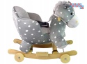 Koń na biegunach miękki fotelik konik bujany 12M+ - mały szary