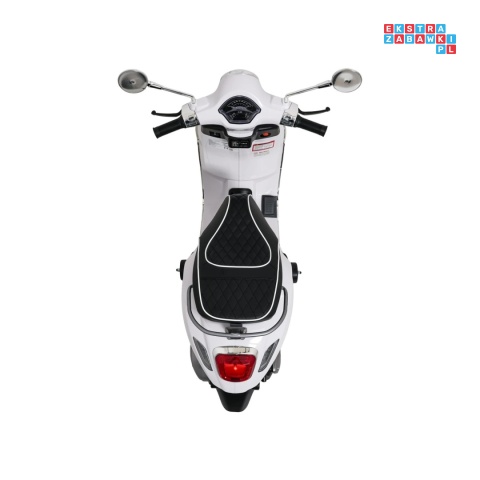 [LQ-051] Skuter Vespa ROMA na akumulator 2x35W 12V/7Ah EVA wolny start ekoskóra Bluetooth - biały