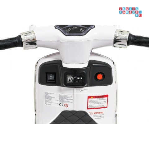 [LQ-051] Skuter Vespa ROMA na akumulator 2x35W 12V/7Ah EVA wolny start ekoskóra Bluetooth - biały