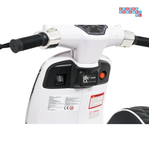 [LQ-051] Skuter Vespa ROMA na akumulator 2x35W 12V/7Ah EVA wolny start ekoskóra Bluetooth - biały