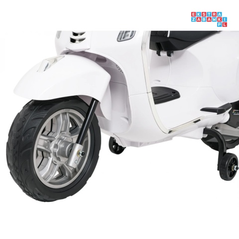 [LQ-051] Skuter Vespa ROMA na akumulator 2x35W 12V/7Ah EVA wolny start ekoskóra Bluetooth - biały
