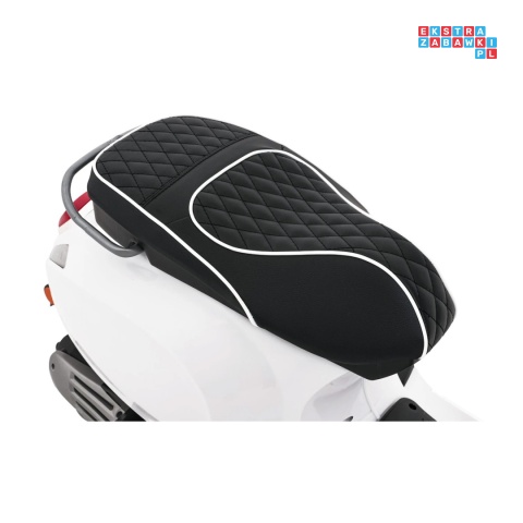 [LQ-051] Skuter Vespa ROMA na akumulator 2x35W 12V/7Ah EVA wolny start ekoskóra Bluetooth - biały