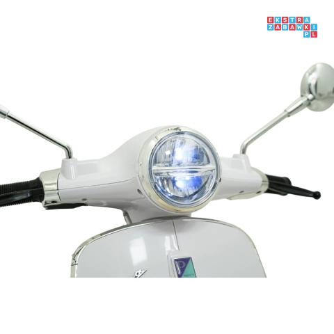 [LQ-051] Skuter Vespa ROMA na akumulator 2x35W 12V/7Ah EVA wolny start ekoskóra Bluetooth - biały