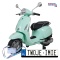 [LQ-051] Skuter Vespa ROMA na akumulator 2x35W 12V/7Ah EVA wolny start ekoskóra Bluetooth - miętowy
