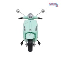 [LQ-051] Skuter Vespa ROMA na akumulator 2x35W 12V/7Ah EVA wolny start ekoskóra Bluetooth - miętowy