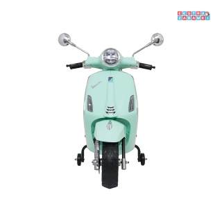 Miętowy Skuter Vespa ROMA na akumulator - 2x35W, 12V/7Ah, EVA, wolny start, ekoskóra, Bluetooth - [LQ-051]