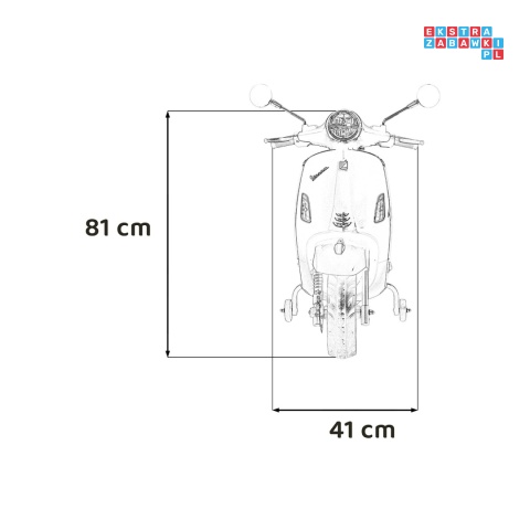 [LQ-051] Skuter Vespa ROMA na akumulator 2x35W 12V/7Ah EVA wolny start ekoskóra Bluetooth - miętowy