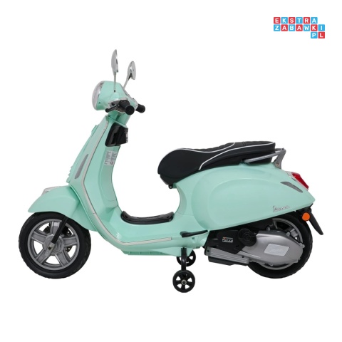 [LQ-051] Skuter Vespa ROMA na akumulator 2x35W 12V/7Ah EVA wolny start ekoskóra Bluetooth - miętowy