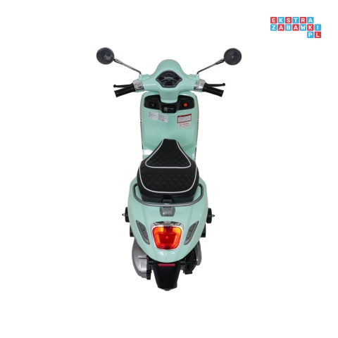[LQ-051] Skuter Vespa ROMA na akumulator 2x35W 12V/7Ah EVA wolny start ekoskóra Bluetooth - miętowy