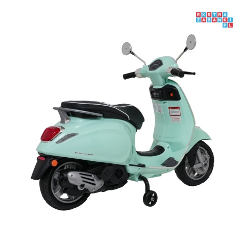 [LQ-051] Skuter Vespa ROMA na akumulator 2x35W 12V/7Ah EVA wolny start ekoskóra Bluetooth - miętowy
