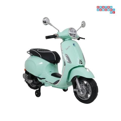 [LQ-051] Skuter Vespa ROMA na akumulator 2x35W 12V/7Ah EVA wolny start ekoskóra Bluetooth - miętowy