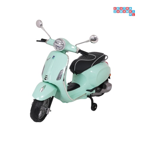 [LQ-051] Skuter Vespa ROMA na akumulator 2x35W 12V/7Ah EVA wolny start ekoskóra Bluetooth - miętowy