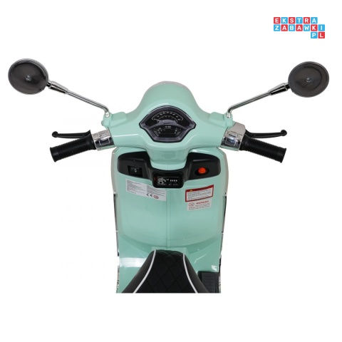 [LQ-051] Skuter Vespa ROMA na akumulator 2x35W 12V/7Ah EVA wolny start ekoskóra Bluetooth - miętowy