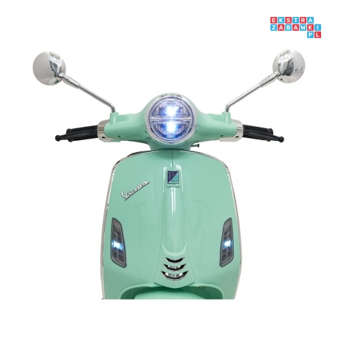 [LQ-051] Skuter Vespa ROMA na akumulator 2x35W 12V/7Ah EVA wolny start ekoskóra Bluetooth - miętowy