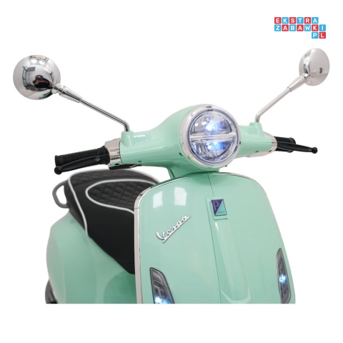 [LQ-051] Skuter Vespa ROMA na akumulator 2x35W 12V/7Ah EVA wolny start ekoskóra Bluetooth - miętowy