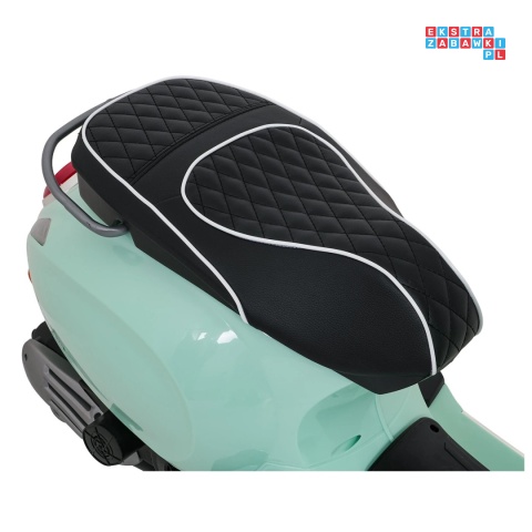 [LQ-051] Skuter Vespa ROMA na akumulator 2x35W 12V/7Ah EVA wolny start ekoskóra Bluetooth - miętowy