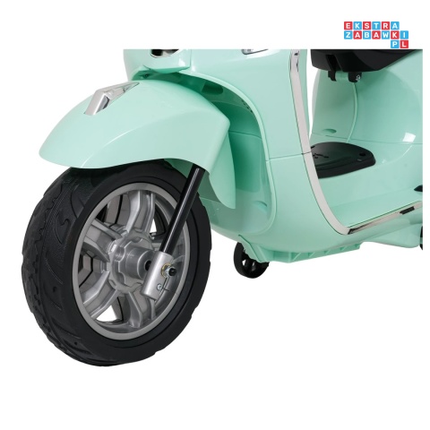 [LQ-051] Skuter Vespa ROMA na akumulator 2x35W 12V/7Ah EVA wolny start ekoskóra Bluetooth - miętowy