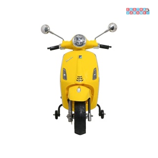 Żółty Skuter Vespa ROMA na akumulator - 2x35W, 12V/7Ah, EVA, wolny start, ekoskóra, Bluetooth - [LQ-051]