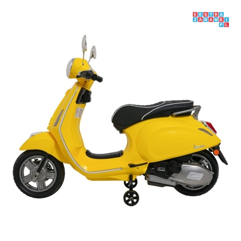 [LQ-051] Skuter Vespa ROMA na akumulator 2x35W 12V/7Ah EVA wolny start ekoskóra Bluetooth - żółty