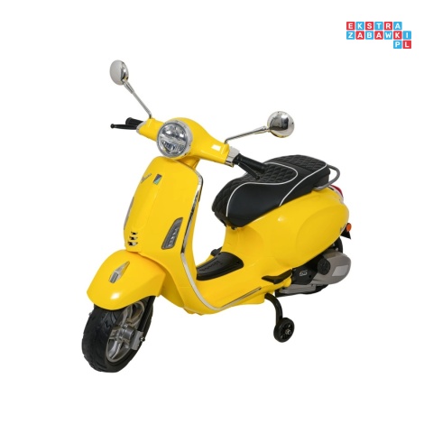 [LQ-051] Skuter Vespa ROMA na akumulator 2x35W 12V/7Ah EVA wolny start ekoskóra Bluetooth - żółty