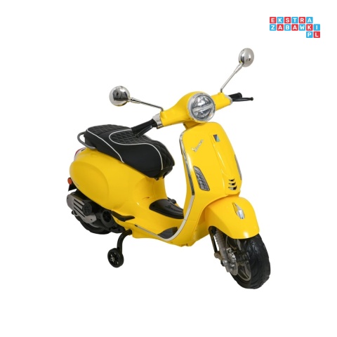 [LQ-051] Skuter Vespa ROMA na akumulator 2x35W 12V/7Ah EVA wolny start ekoskóra Bluetooth - żółty