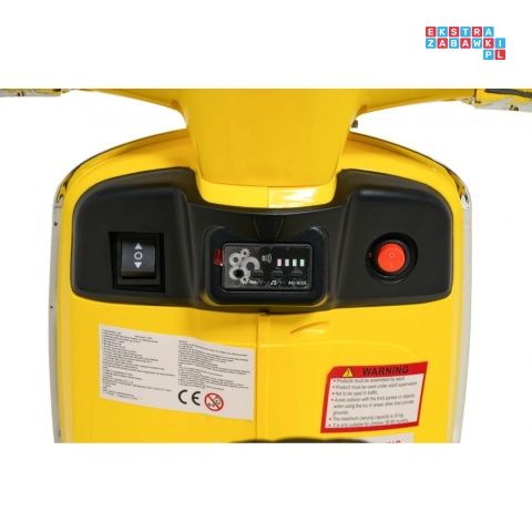 [LQ-051] Skuter Vespa ROMA na akumulator 2x35W 12V/7Ah EVA wolny start ekoskóra Bluetooth - żółty