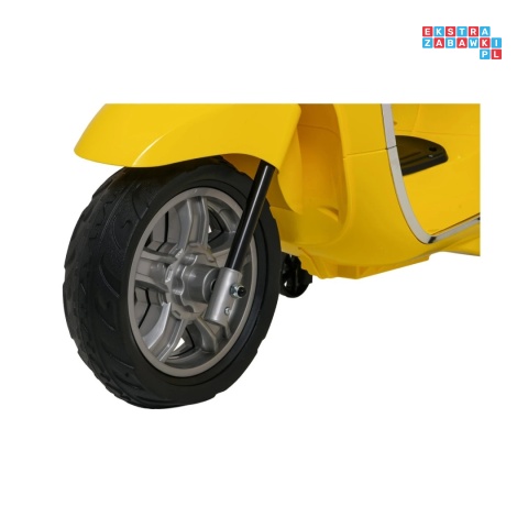 [LQ-051] Skuter Vespa ROMA na akumulator 2x35W 12V/7Ah EVA wolny start ekoskóra Bluetooth - żółty