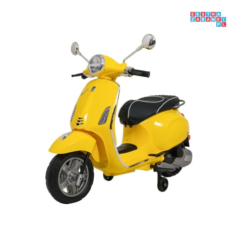 [LQ-051] Skuter Vespa ROMA na akumulator 2x35W 12V/7Ah EVA wolny start ekoskóra Bluetooth - żółty