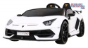 [SX2028] Lamborghini SVJ DRIFT 24V/7Ah z funkcją drift LED, koła EVA, pilot - biały