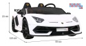 [SX2028] Lamborghini SVJ DRIFT 24V/7Ah z funkcją drift LED, koła EVA, pilot - biały