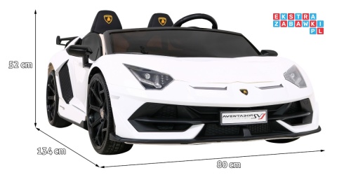 [SX2028] Lamborghini SVJ DRIFT 24V/7Ah z funkcją drift LED, koła EVA, pilot - biały