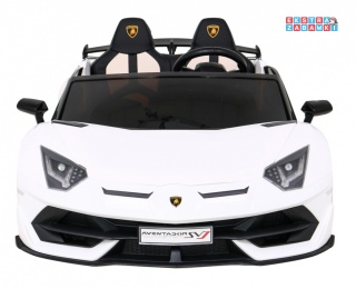 Białe Lamborghini SVJ DRIFT na akumulator - 24V/7Ah, LED, koła EVA, pilot - [SX2028]